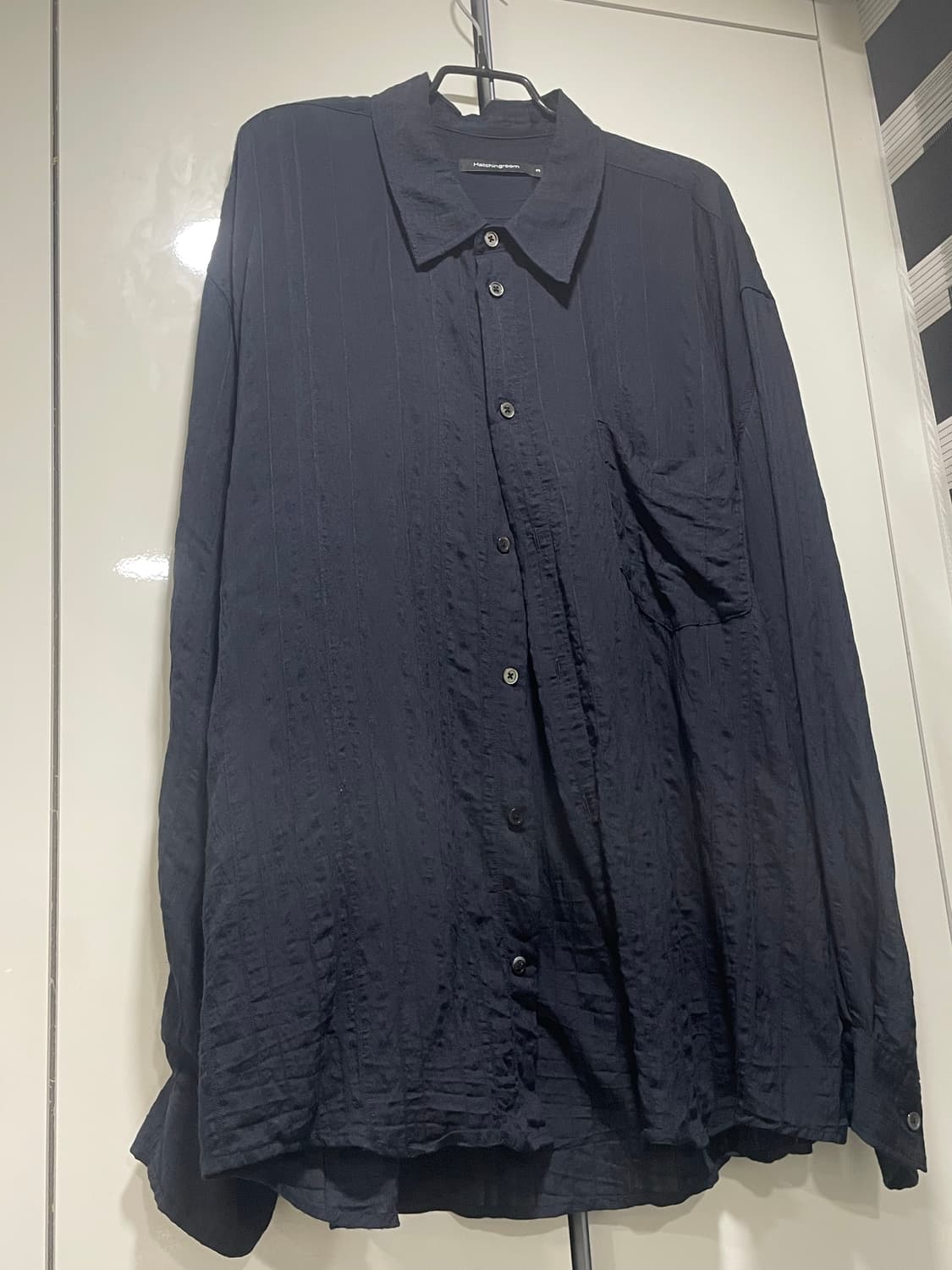 해칭룸 스트라이프 네이비 셔츠  상품이미지1