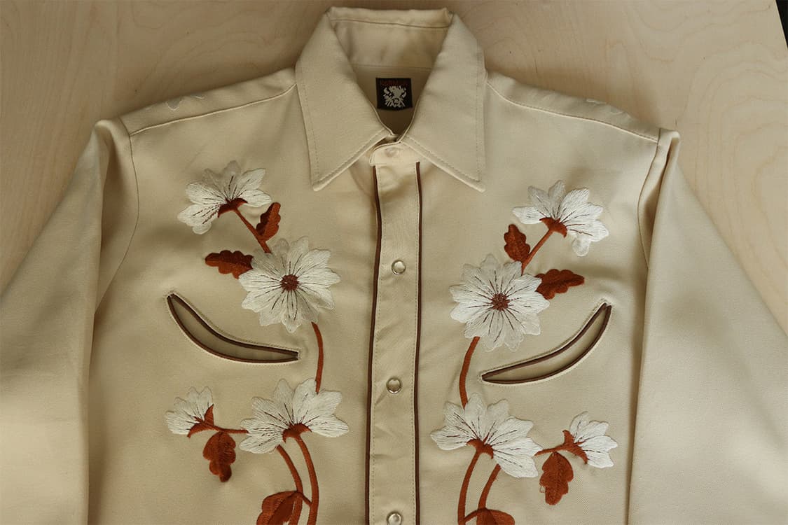 80s 카르만 플로럴 자수 웨스턴 셔츠 상품이미지4