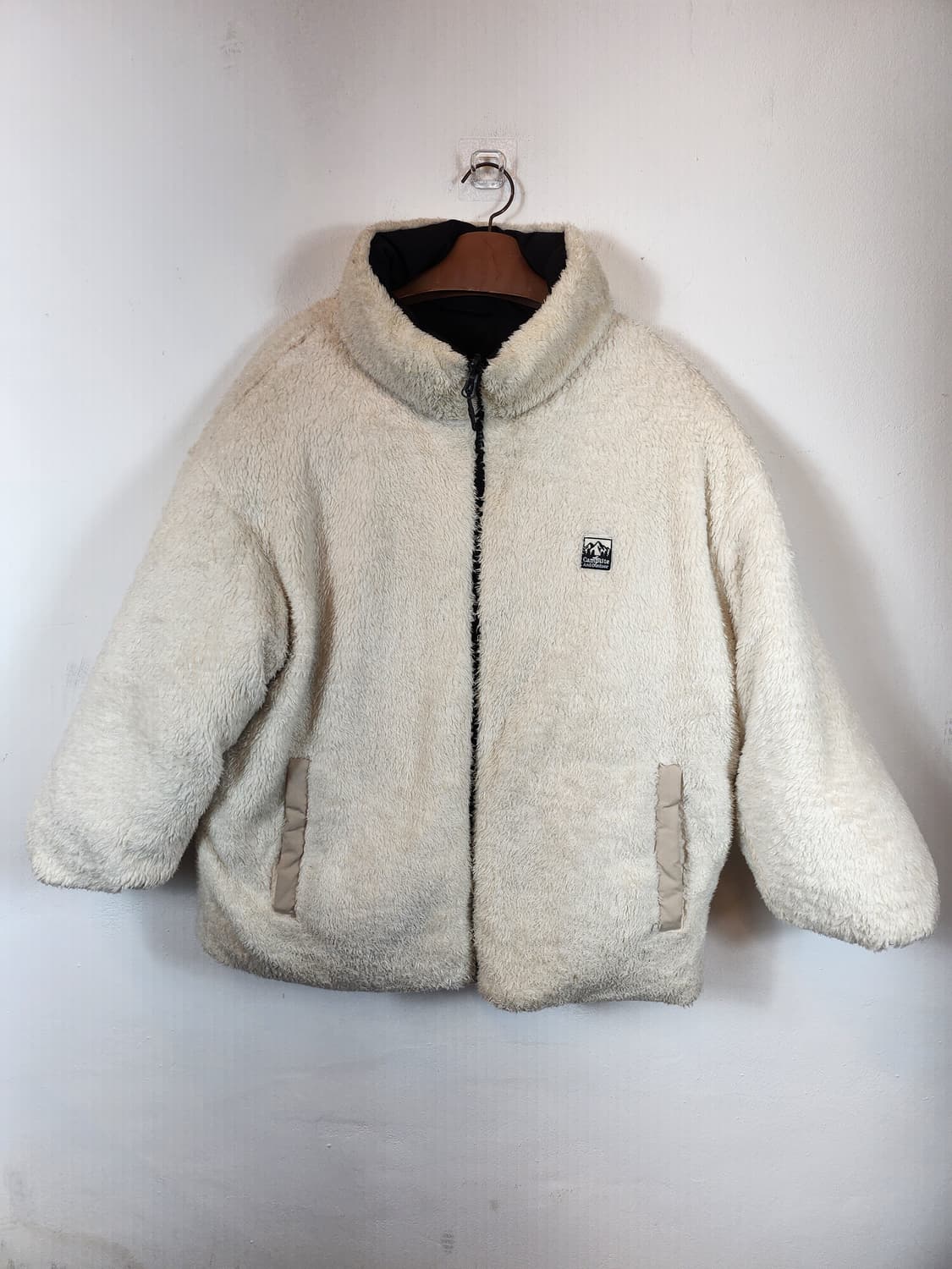 스파오 검정 양털 리버시블 패딩 105 XL 상품이미지6