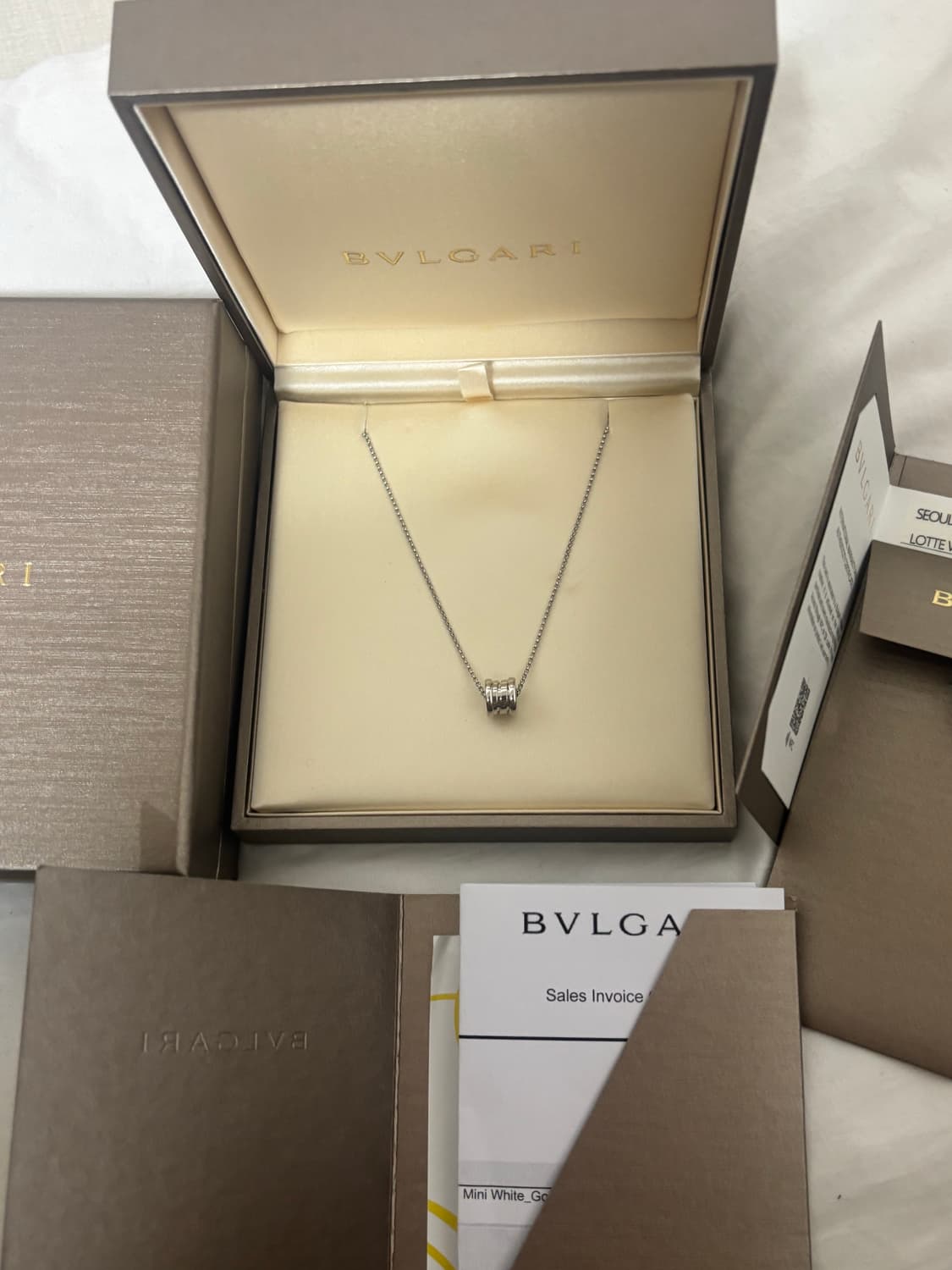 불가리 비제로원 미니 목걸이 화이트골드 상품이미지1