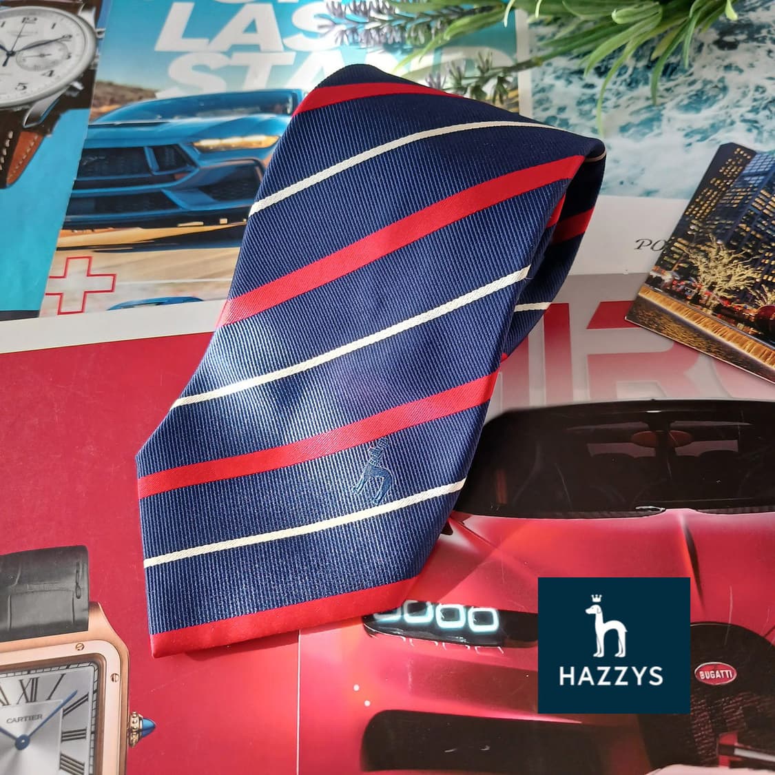 헤지스 실크 네이비 스트라이프 넥타이 9cm A+등급 A19538
 상품이미지1