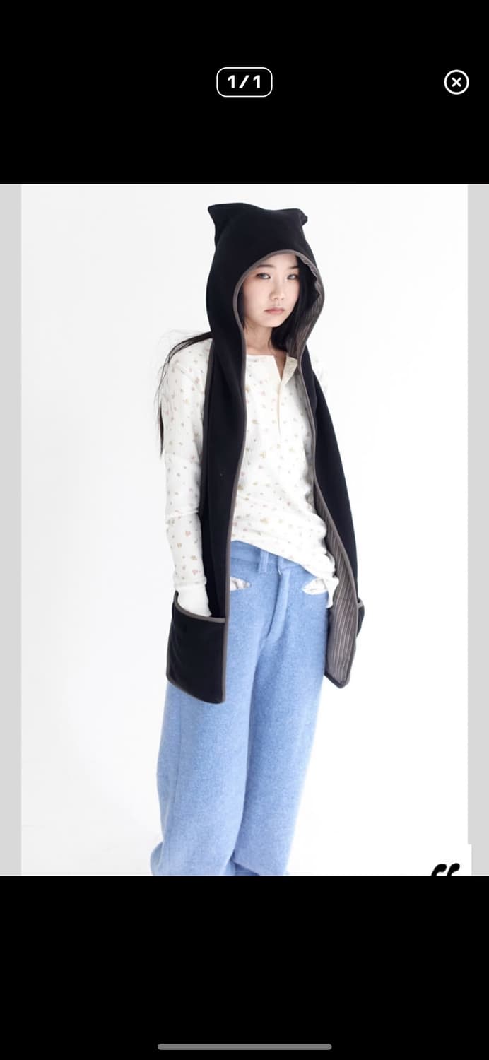 샵페어리 후드머플러 블랙 상품이미지1