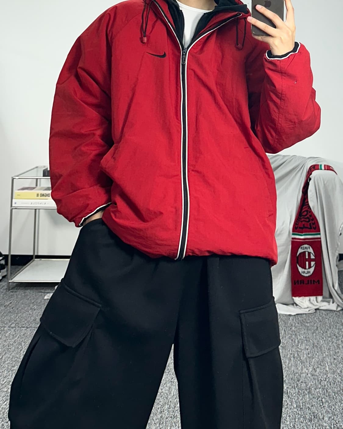 나이키 90s 레드 누빔 점퍼 L 상품이미지4