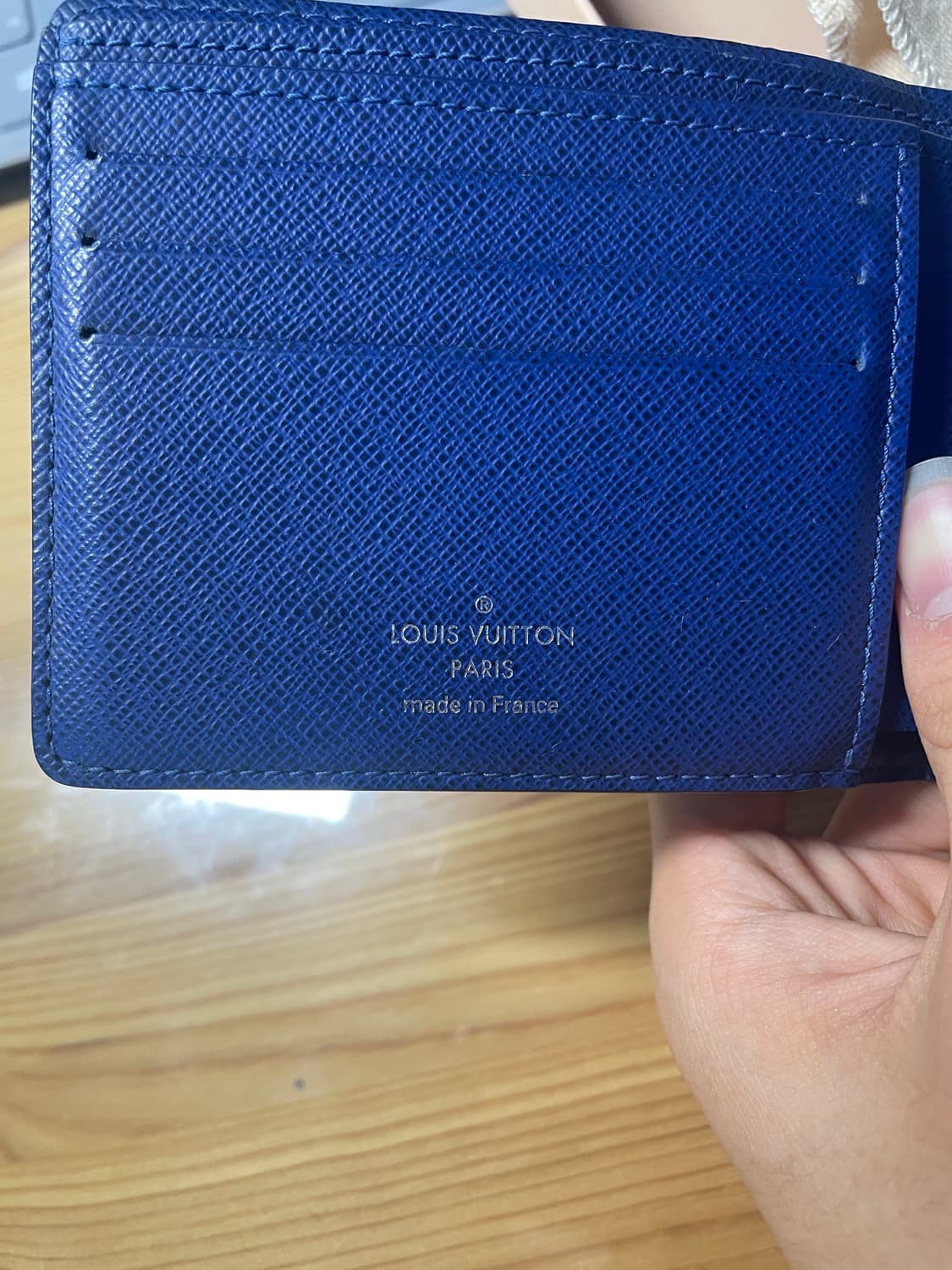 [정품] 루이비통 타이가라마 모노그램 반지갑 블루 상품이미지4