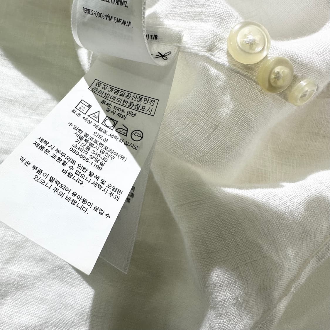 폴로 랄프로렌 린넨 셔츠 화이트 상품이미지7