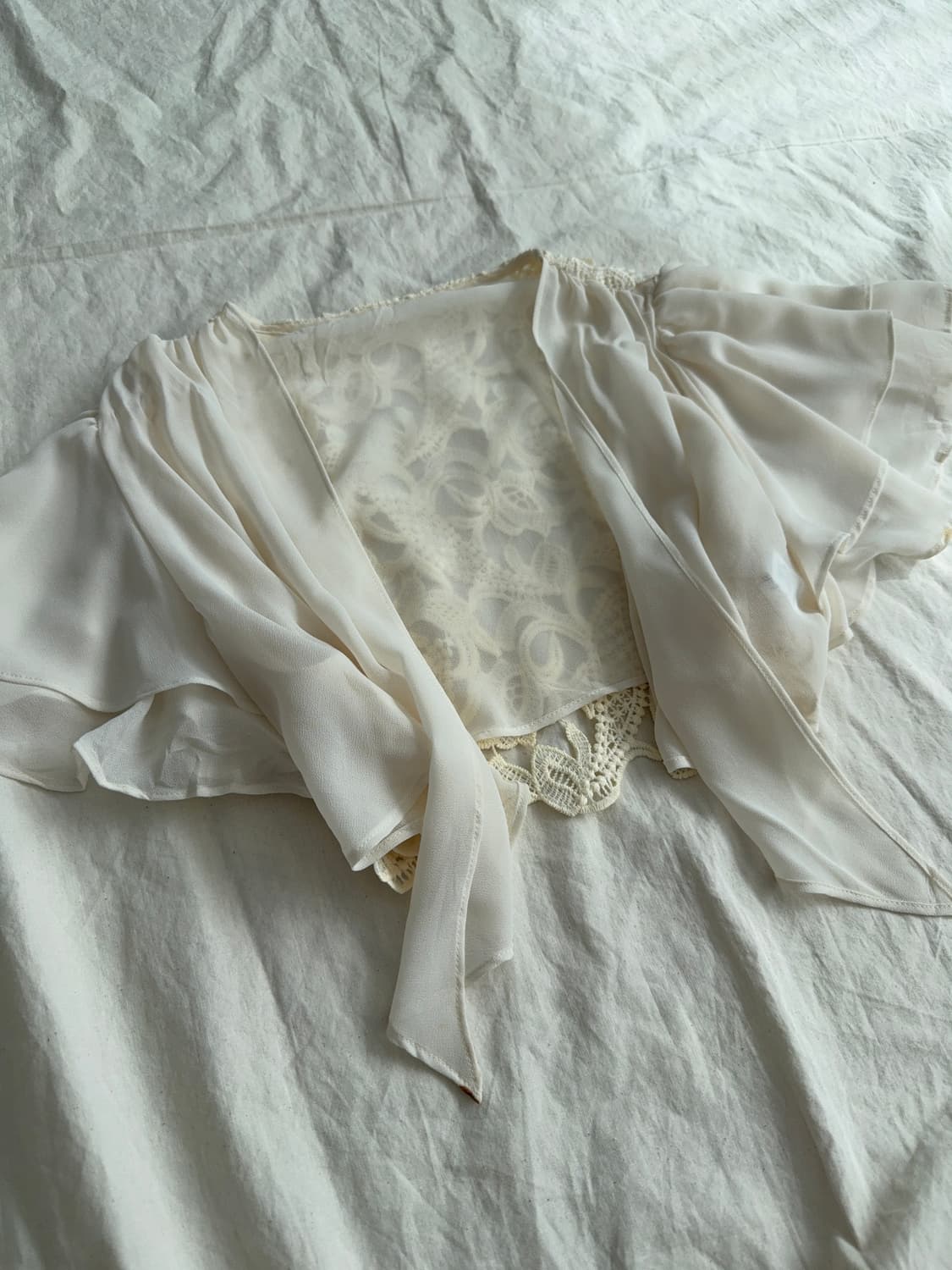 페어리 러블리 쉬폰 크로쉐 크롭 볼레로 상품이미지1