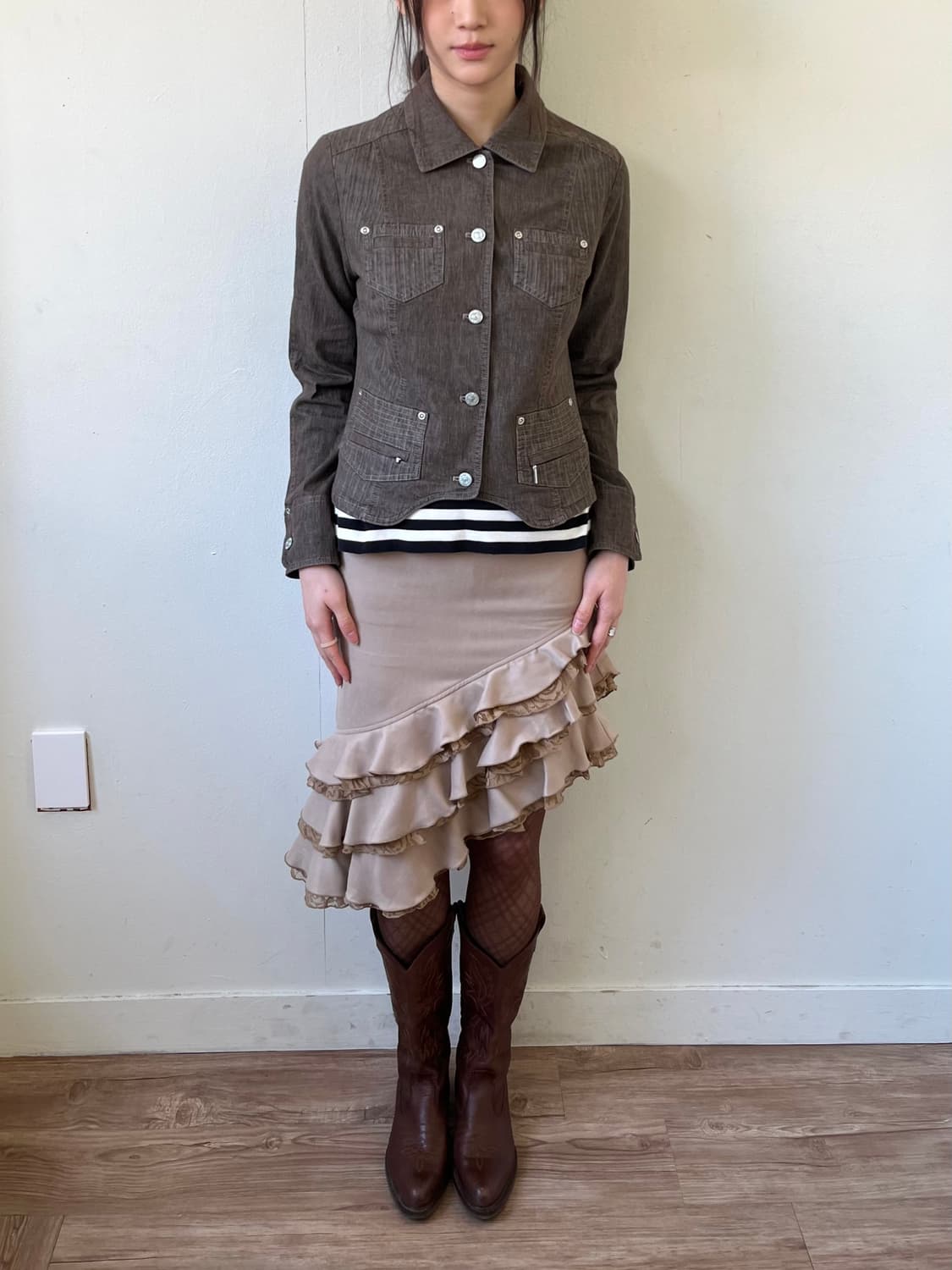 vie orne 브라운 데님 자켓  상품이미지9