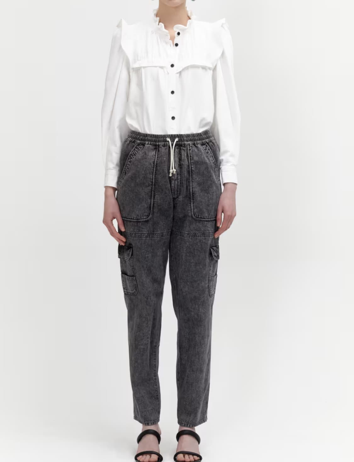 이자벨마랑 화이트 러플 블라우스 상품이미지3