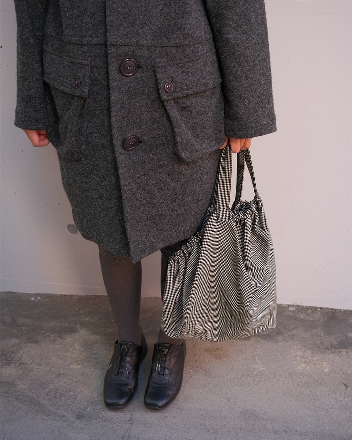 Big button hood wool coat  상품이미지3