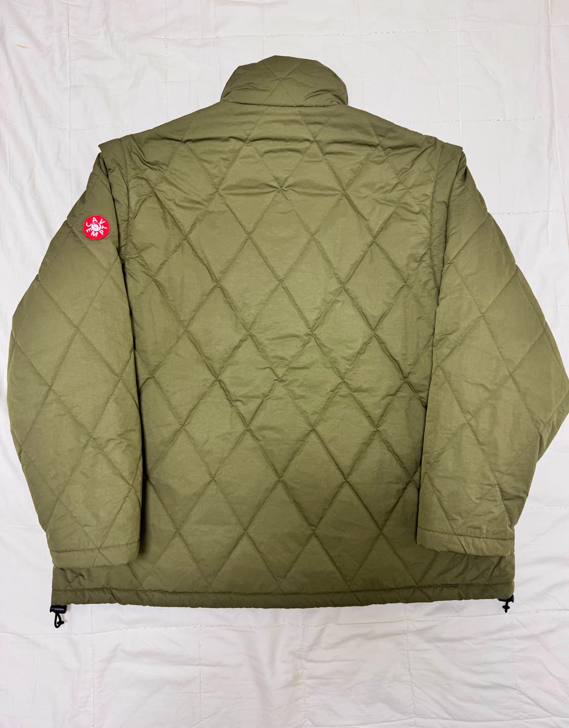 (L)카브엠트 디테치 슬리브 퀼트 자켓 올리브 상품이미지5