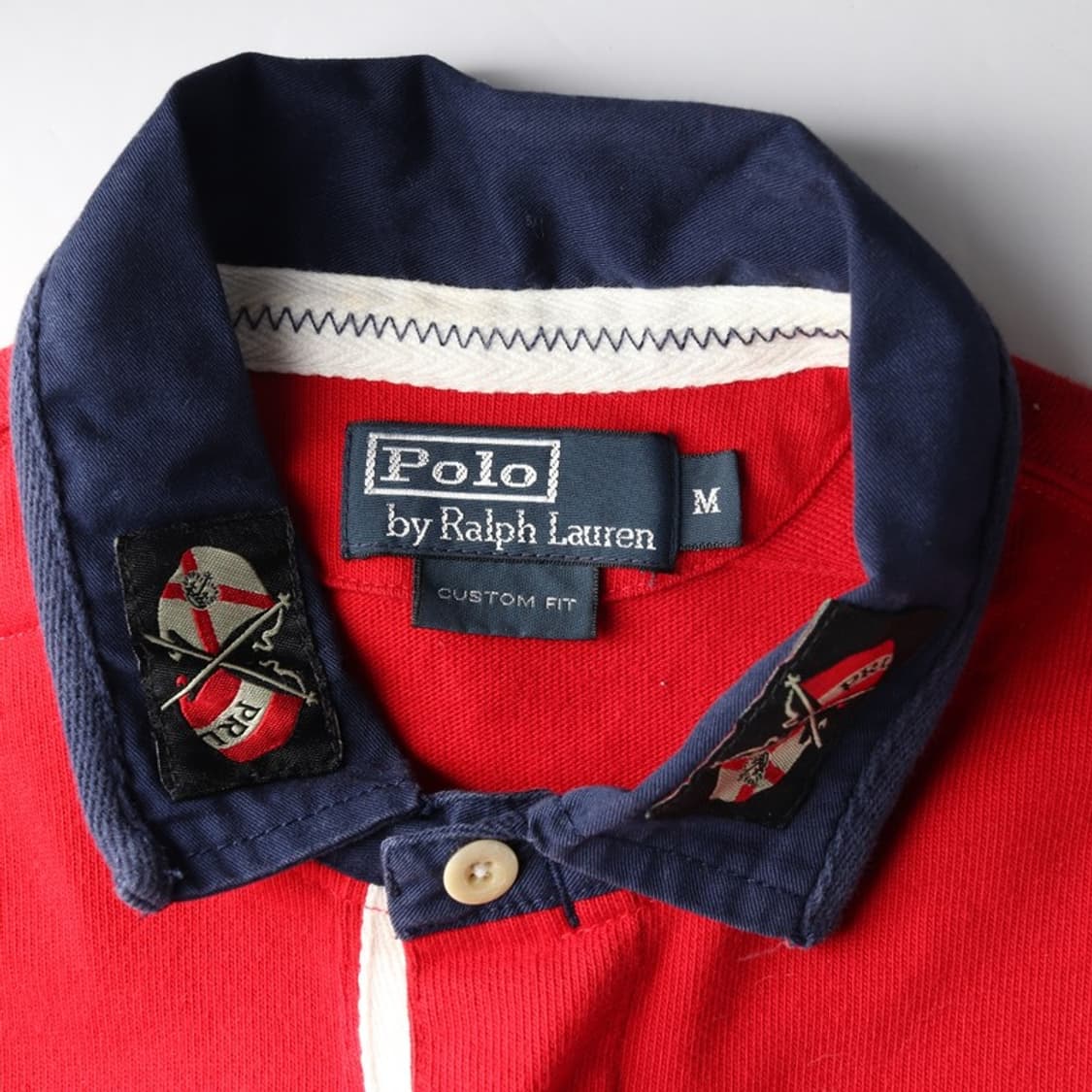 폴로 랄프로렌 커스텀핏 앵커 자수 배색 럭비티 M 상품이미지5