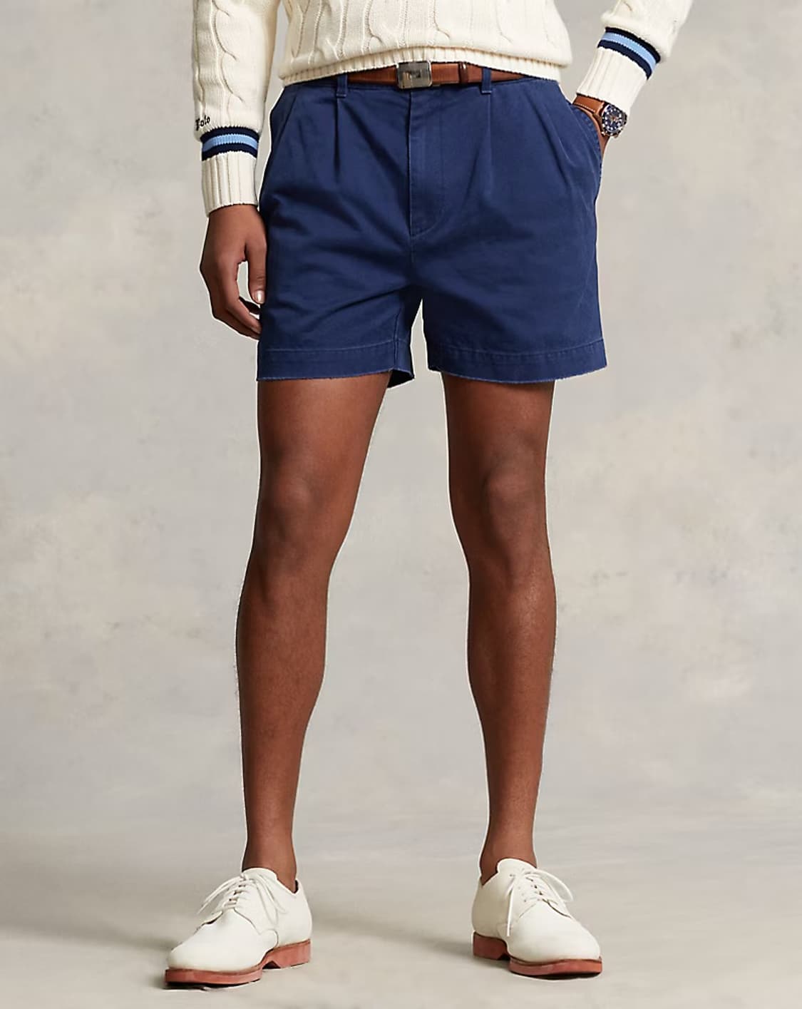 폴로 코맥 12.7cm 릴렉스핏 플리츠 쇼트 뉴포트 네이비 36 신품급 상품이미지2