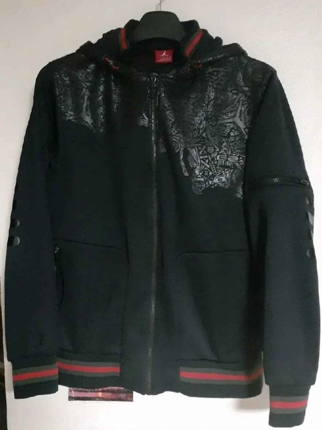 조던 페이즐리패턴 블랙후드집업 100 상품이미지1