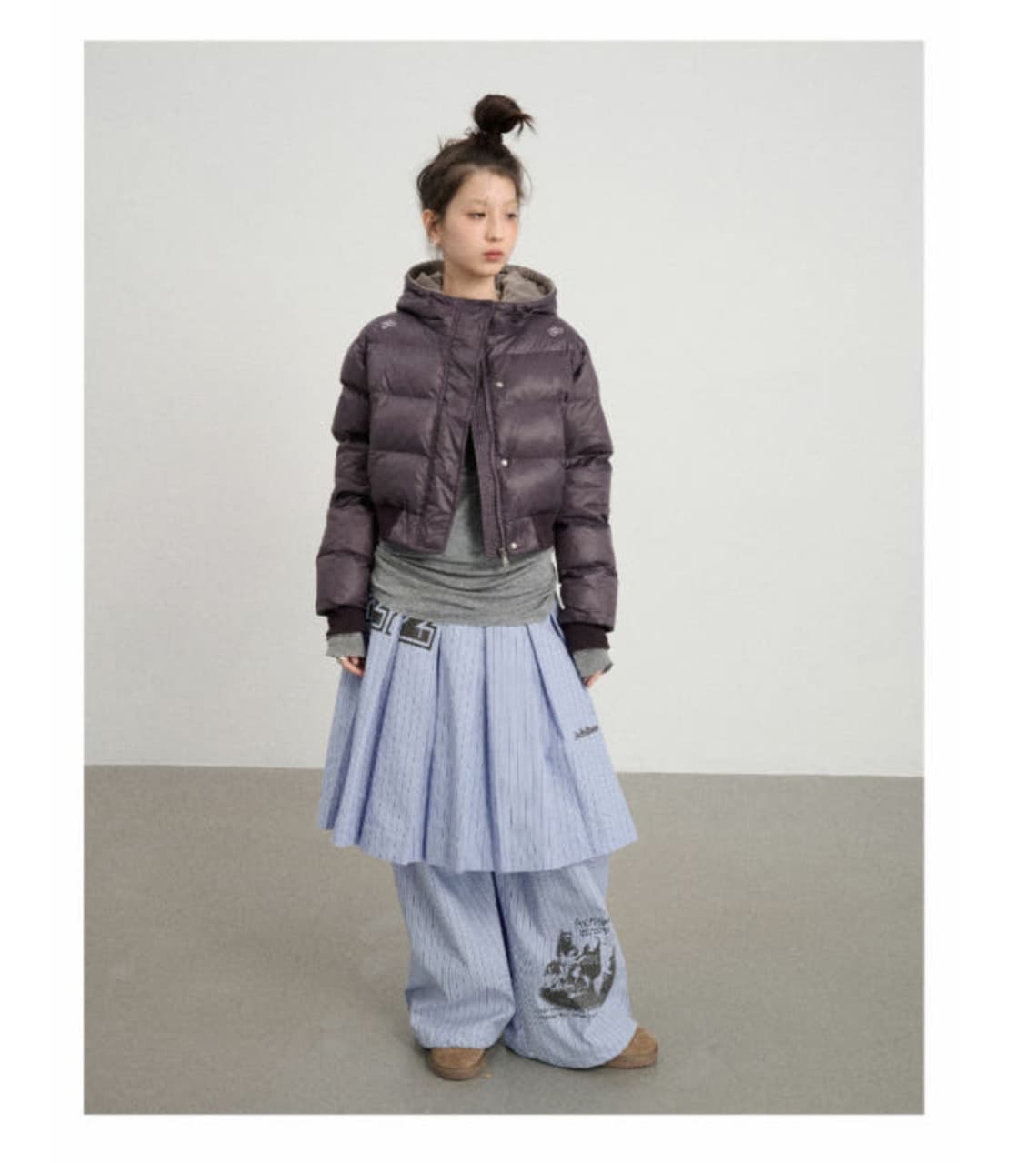 테스트메커니즘 아치하라 숏패딩 퍼플 상품이미지2