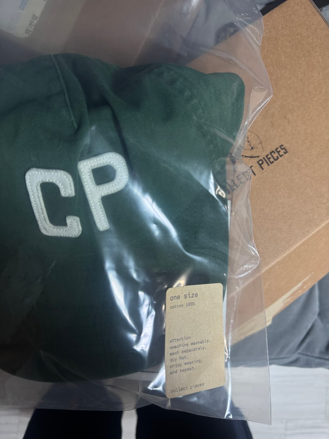 컬렉트피시스 CP로고 5패널 그린 모자 캡 상품이미지1