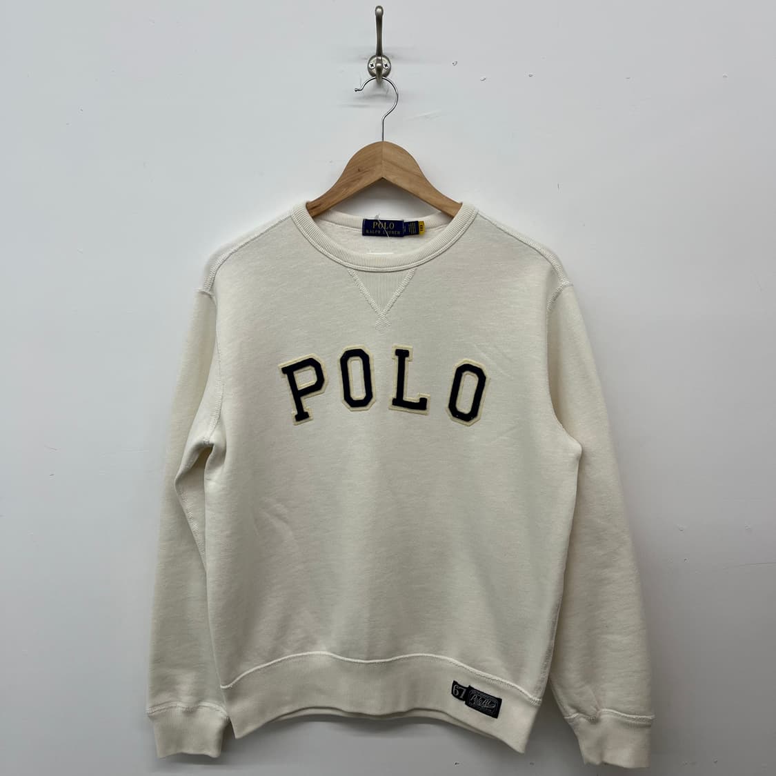 폴로 아이보리색 로고 맨투맨 티셔츠 여M 상품이미지1