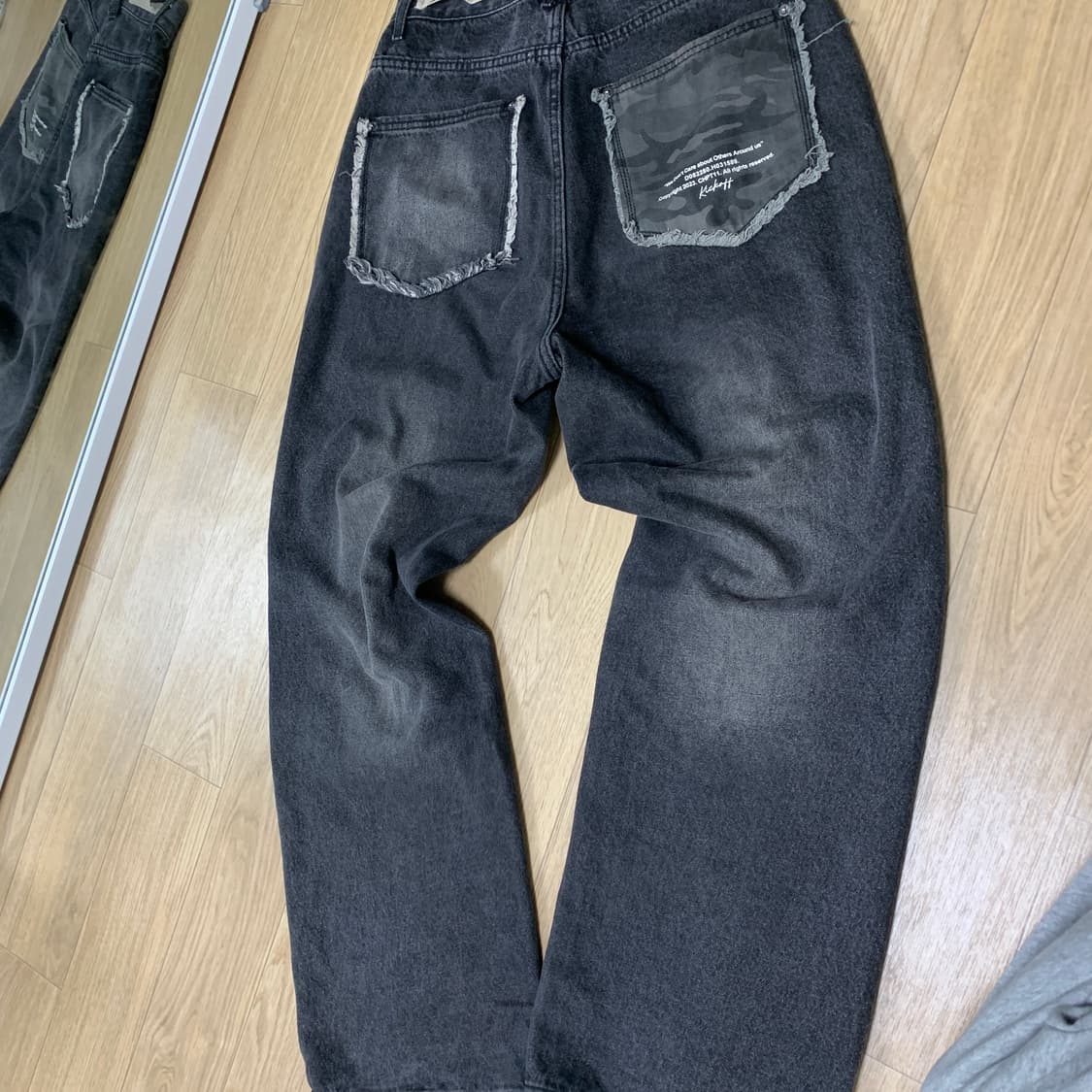 M)카이파이 카모 포인트 흑청 데님 상품이미지2