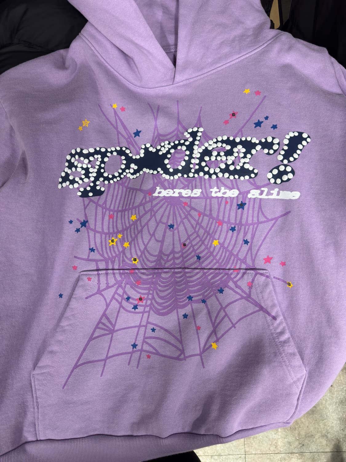 스파이더 sp5der 퍼플 후드티 판매합니다! 상품이미지1