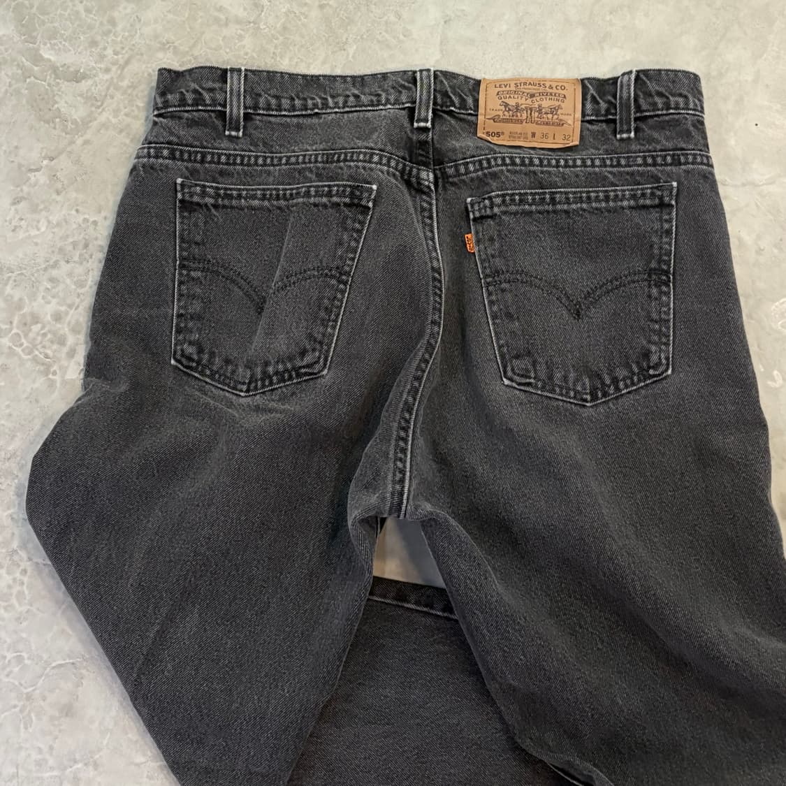 [36/32] 90s USA🇺🇸 리바이스 505 오렌지 탭 블랙 흑청 상품이미지6