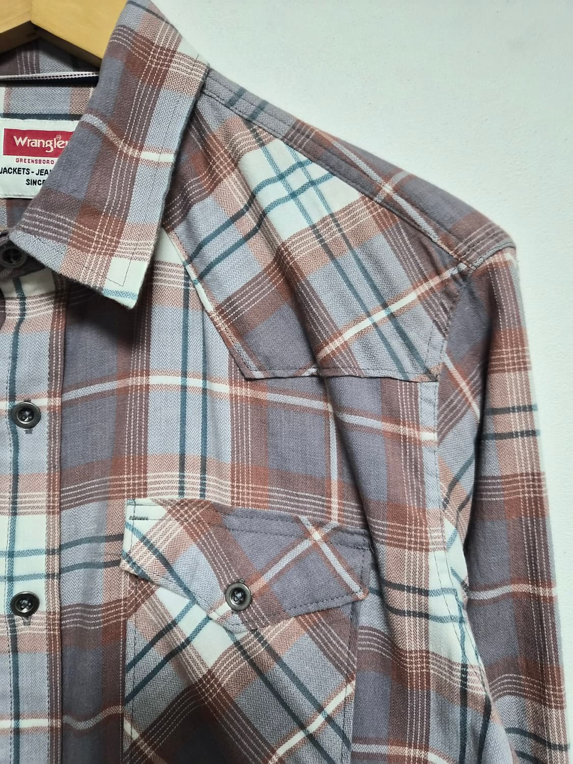 랭글러Wrangler 체크 웨스턴 셔츠 M사이즈 - S311 상품이미지3