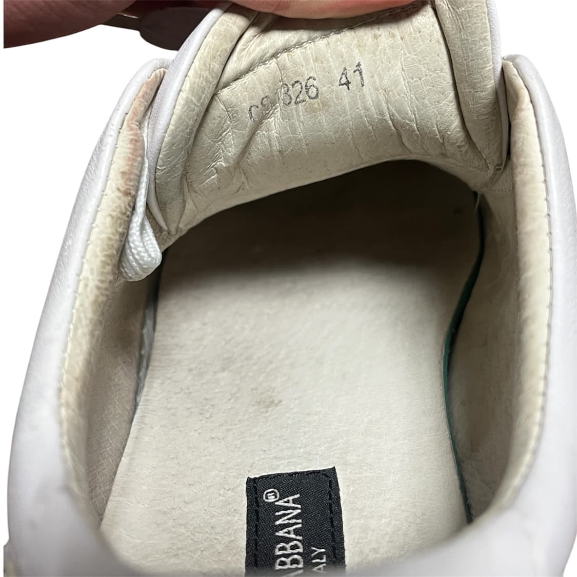 Dolce & Gabbana 레더 스몰로고 스니커즈 화이트 270 상품이미지4