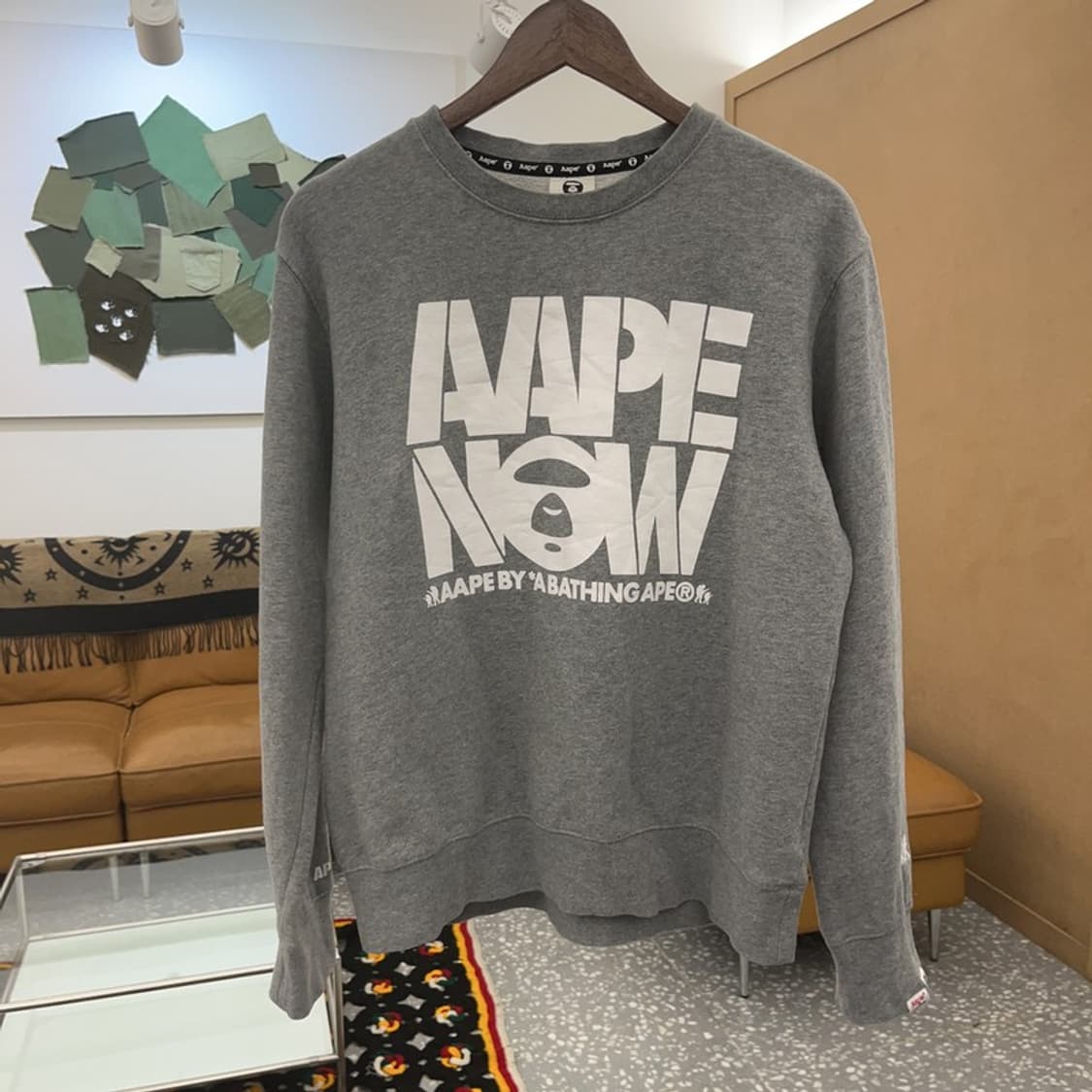 베이프 AAPE 빈티지 키치 빅로고 기모 맨투맨 L C08136 상품이미지3