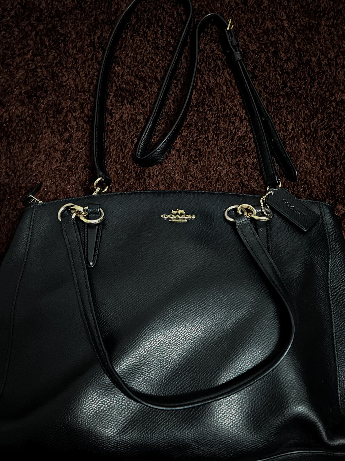 COACH 코치 가죽 캐리올 숄더 크로스백 블랙 상품이미지2