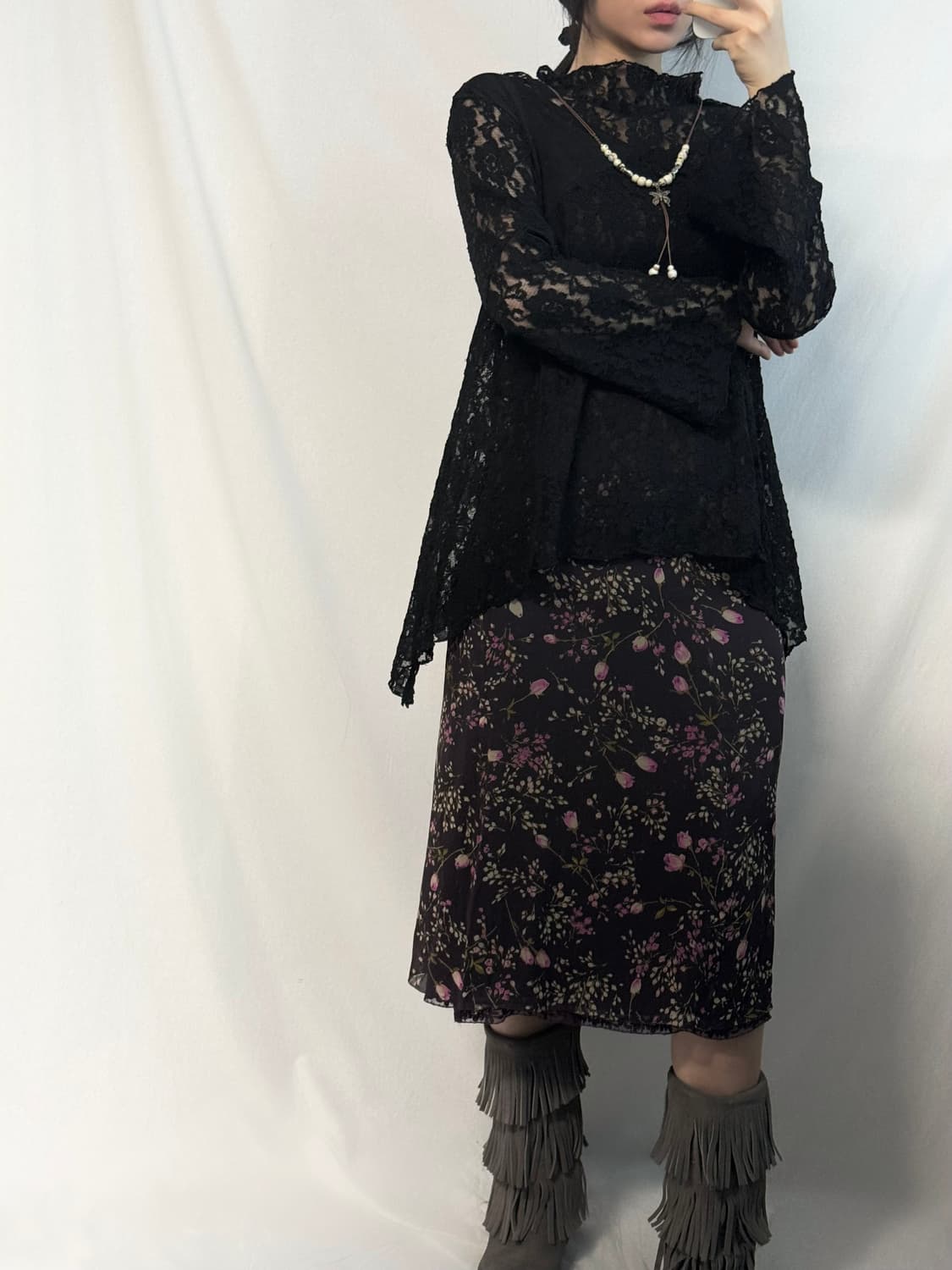 페이즐리 그라데이션 원피스 레이어드 탑 2pcs SET 상품이미지6