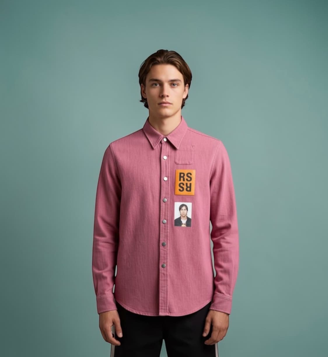 XS/ 라프시몬스 레더패치 셔츠자켓(기리보이.엑소 착용) 상품이미지1