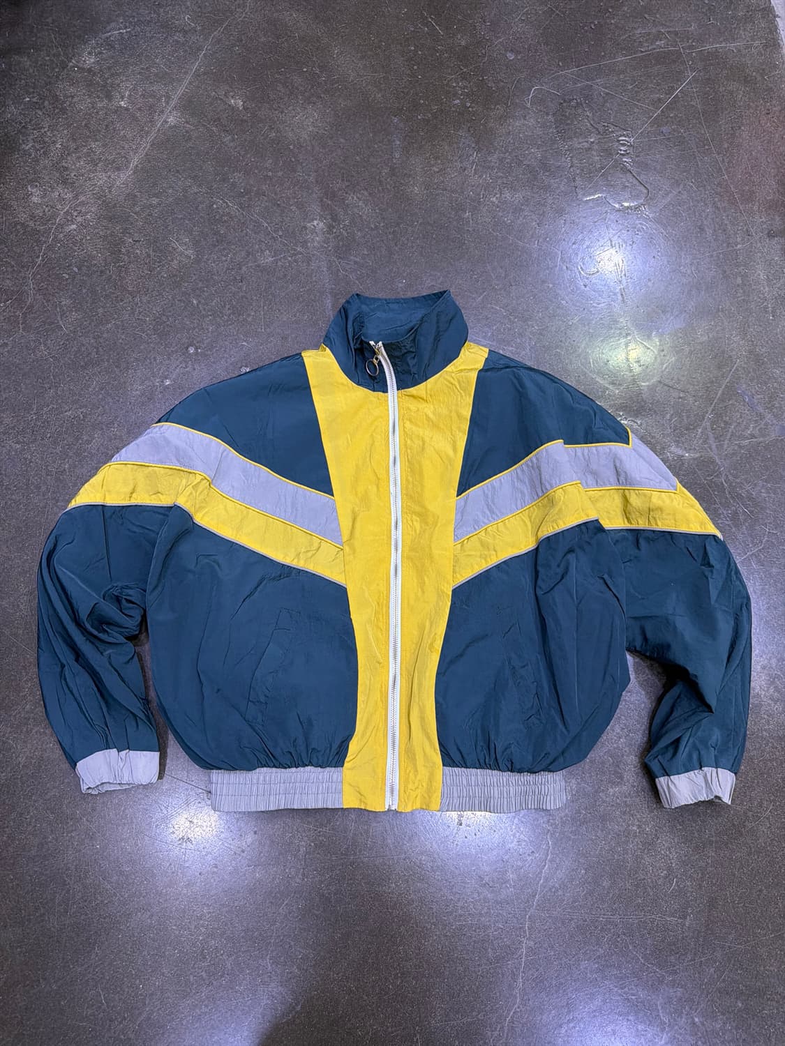 원스어게인 레트로 컬러 배색 바람막이 봄버 점퍼 L 상품이미지2