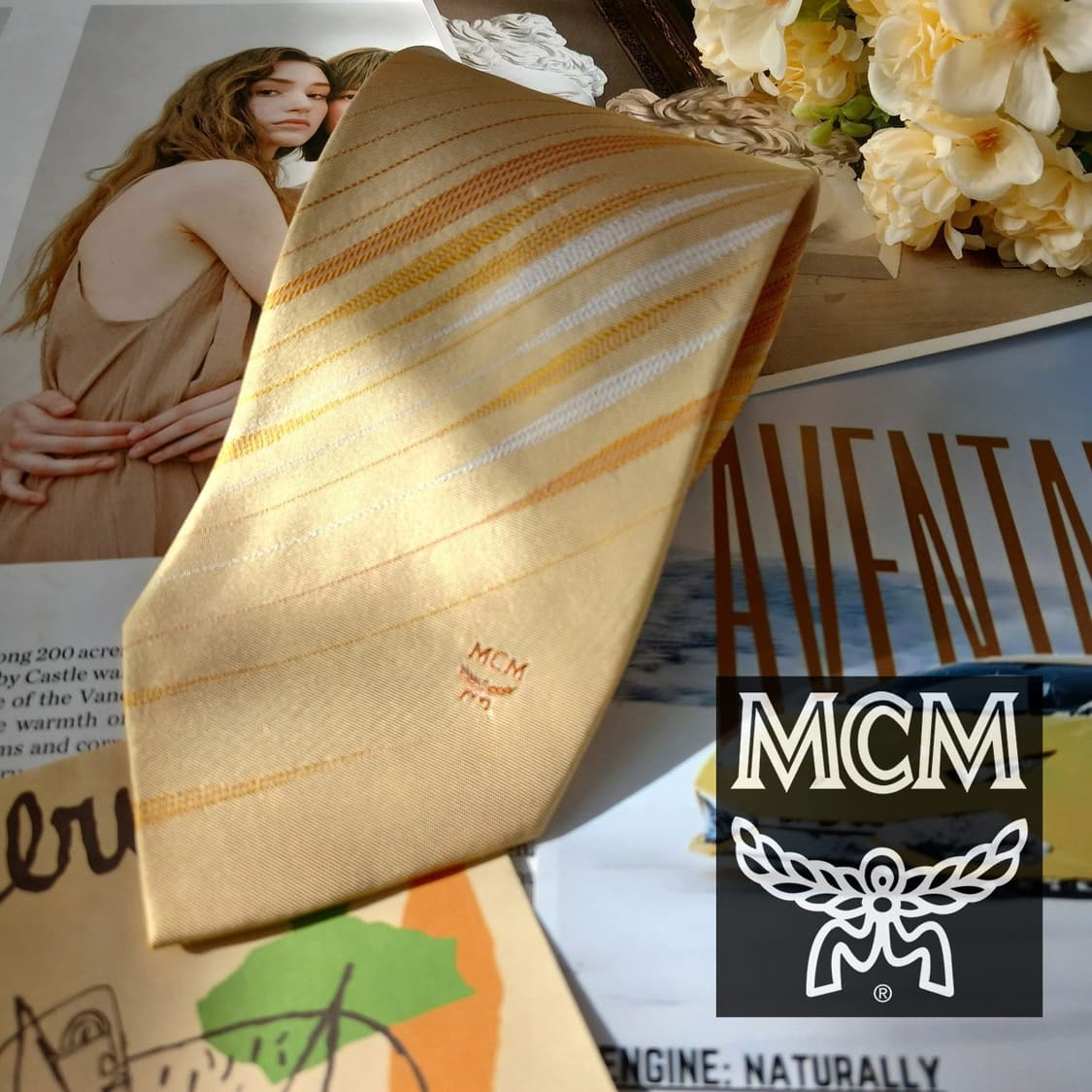 엠씨엠 실크 옐로우 스트라이프 넥타이 9.1cm A등급 A19709
 상품이미지2