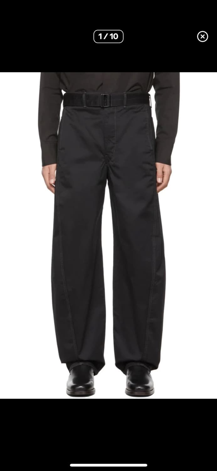 구매]르메르 22ss 코튼 새틴(사틴) 트위스티드 벨티드 팬츠 Lsize 상품이미지4