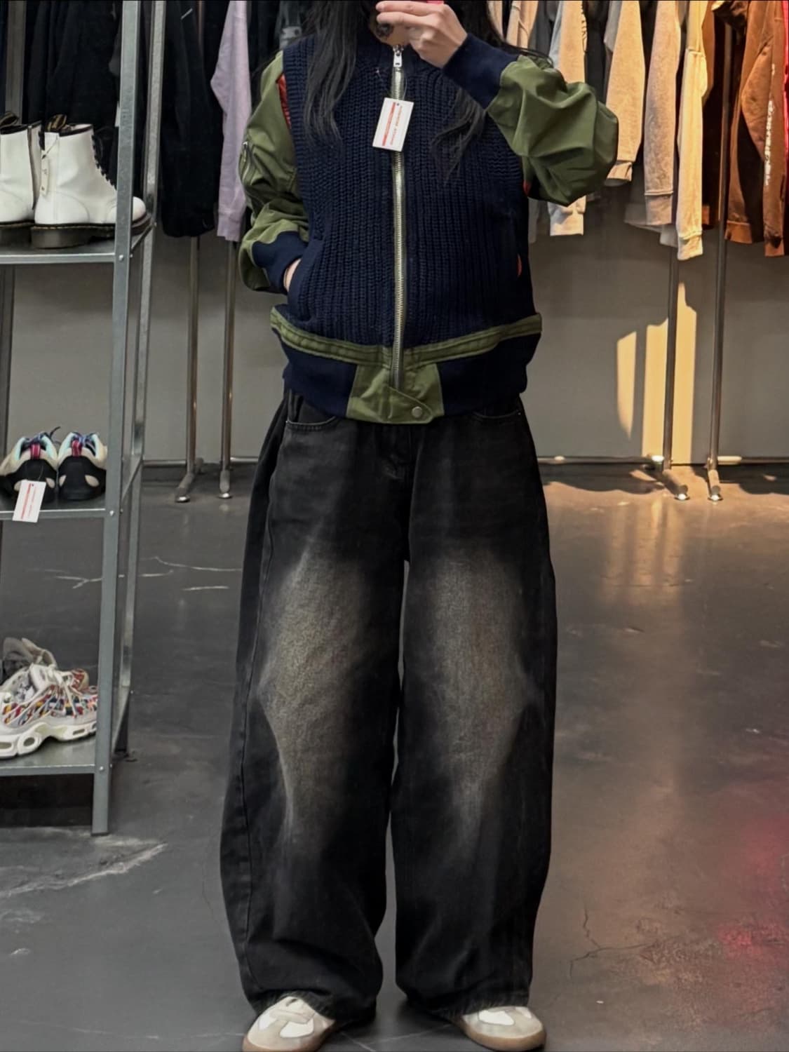 MORE THAN YESTERDAY 믹스 니트 봄버자켓 A3484 상품이미지1