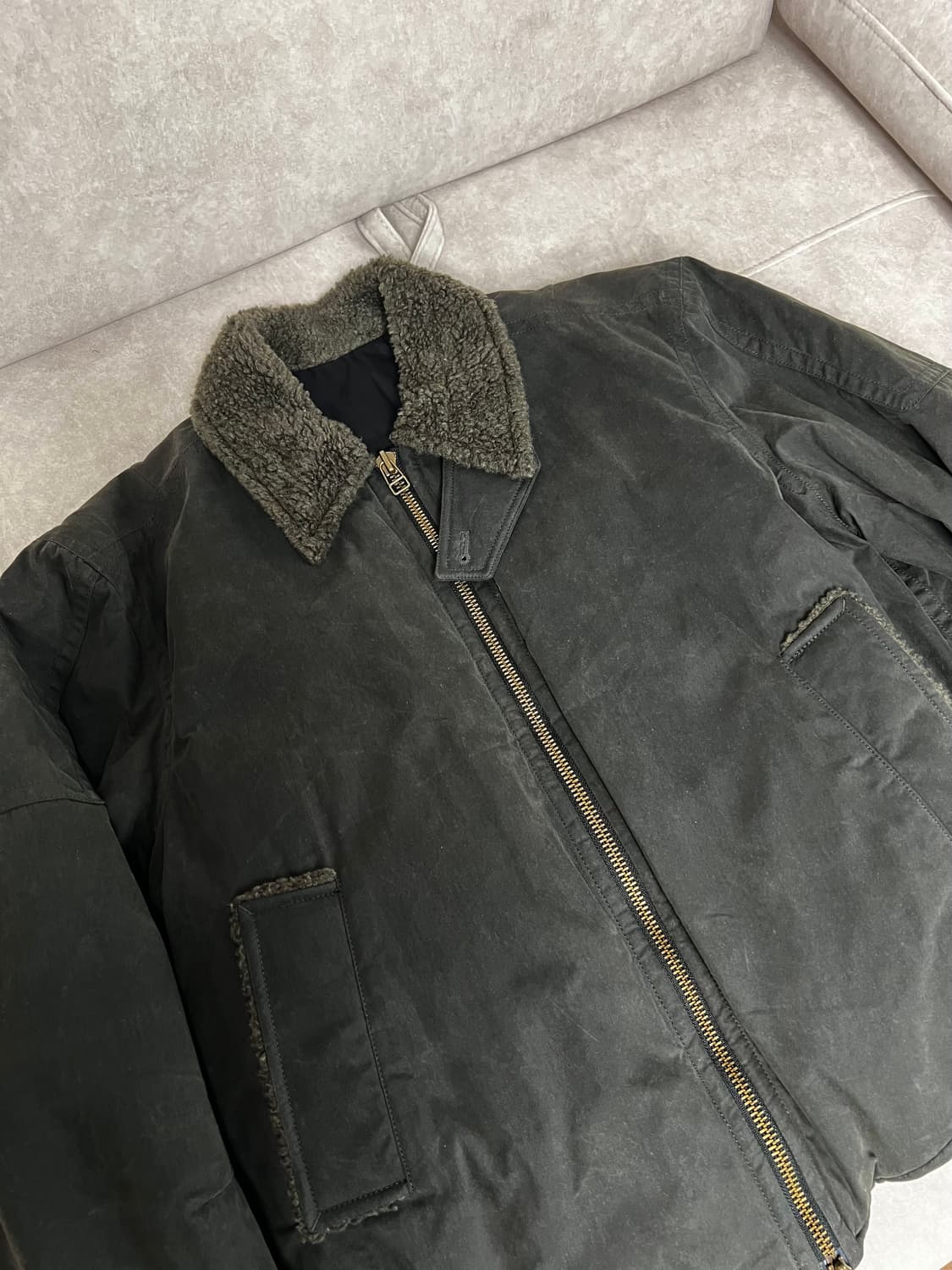 쿠어 왁스드 데크 자켓 그린 상품이미지5