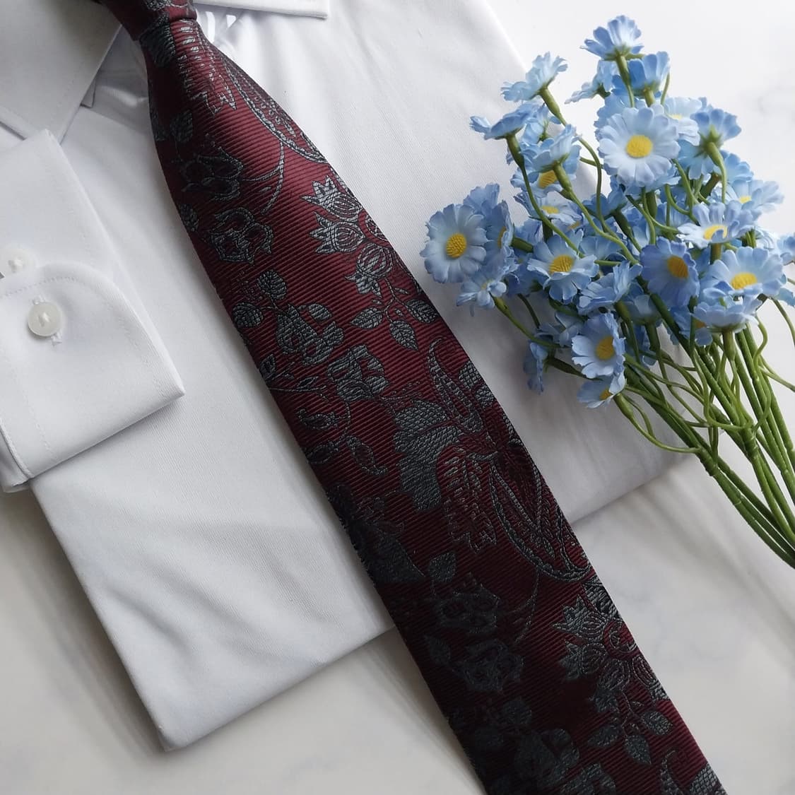 빨질레리 실크 와인 자카드 페이즐리 넥타이 8.5cm A+등급 K1458 상품이미지8