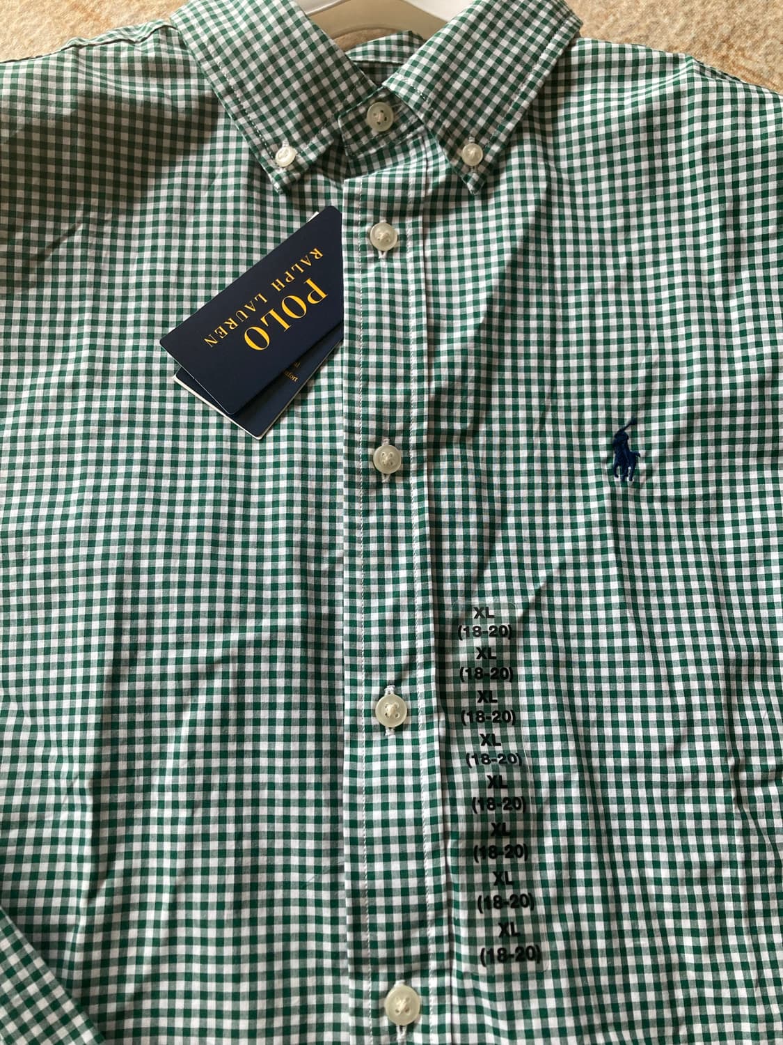 폴로 랄프로렌 그린 깅엄 체크셔츠 상품이미지5