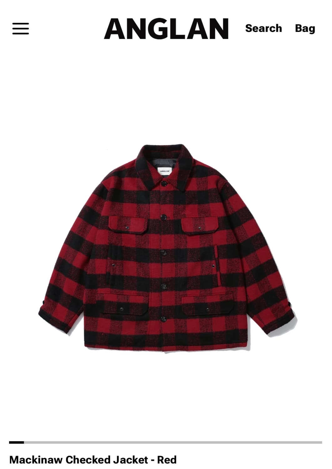 앵글런 자켓 Mackinaw Checked Jacket - Red 상품이미지1