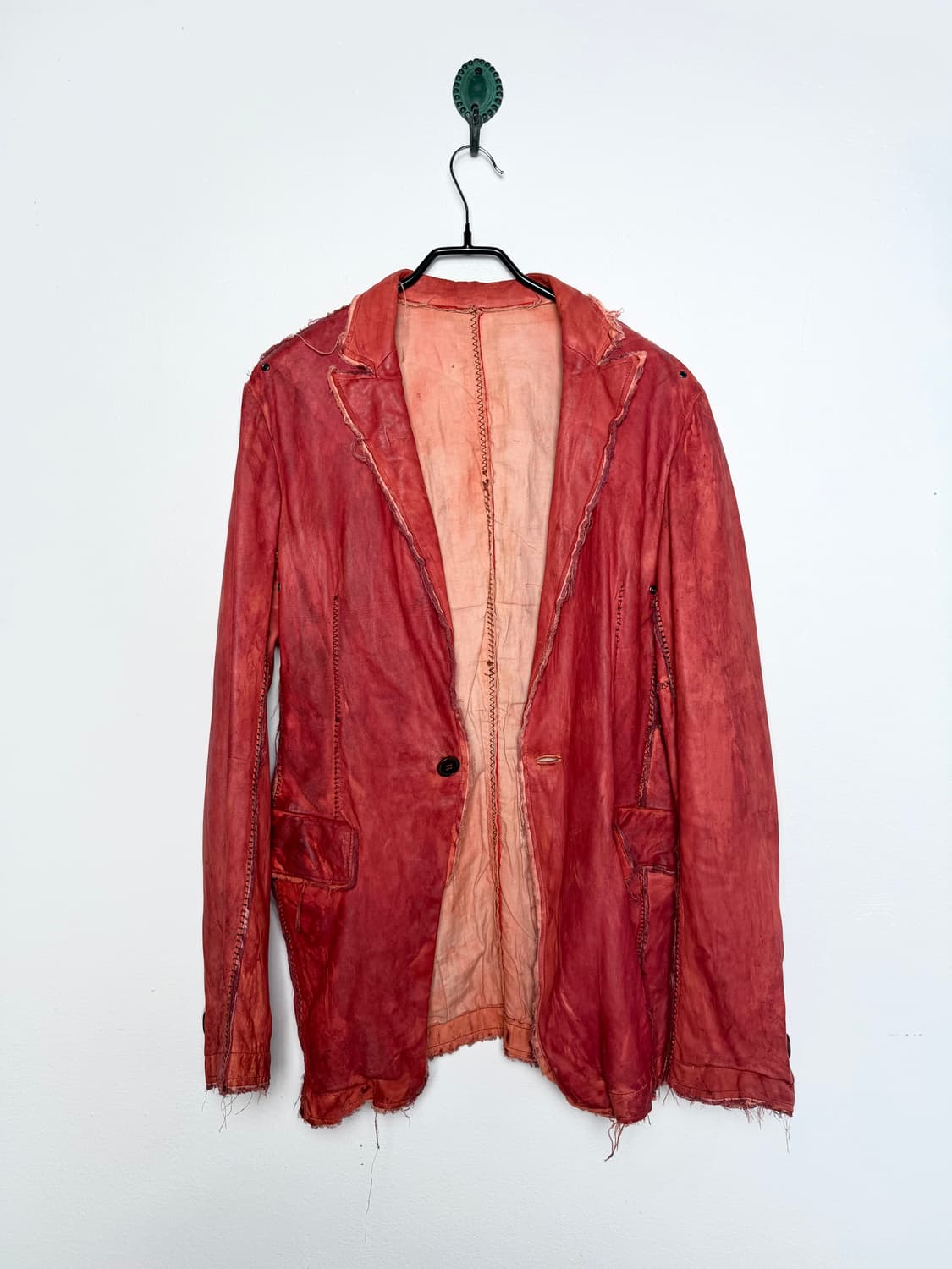 bajra 오버다이드 로우컷 레더 재킷 상품이미지1