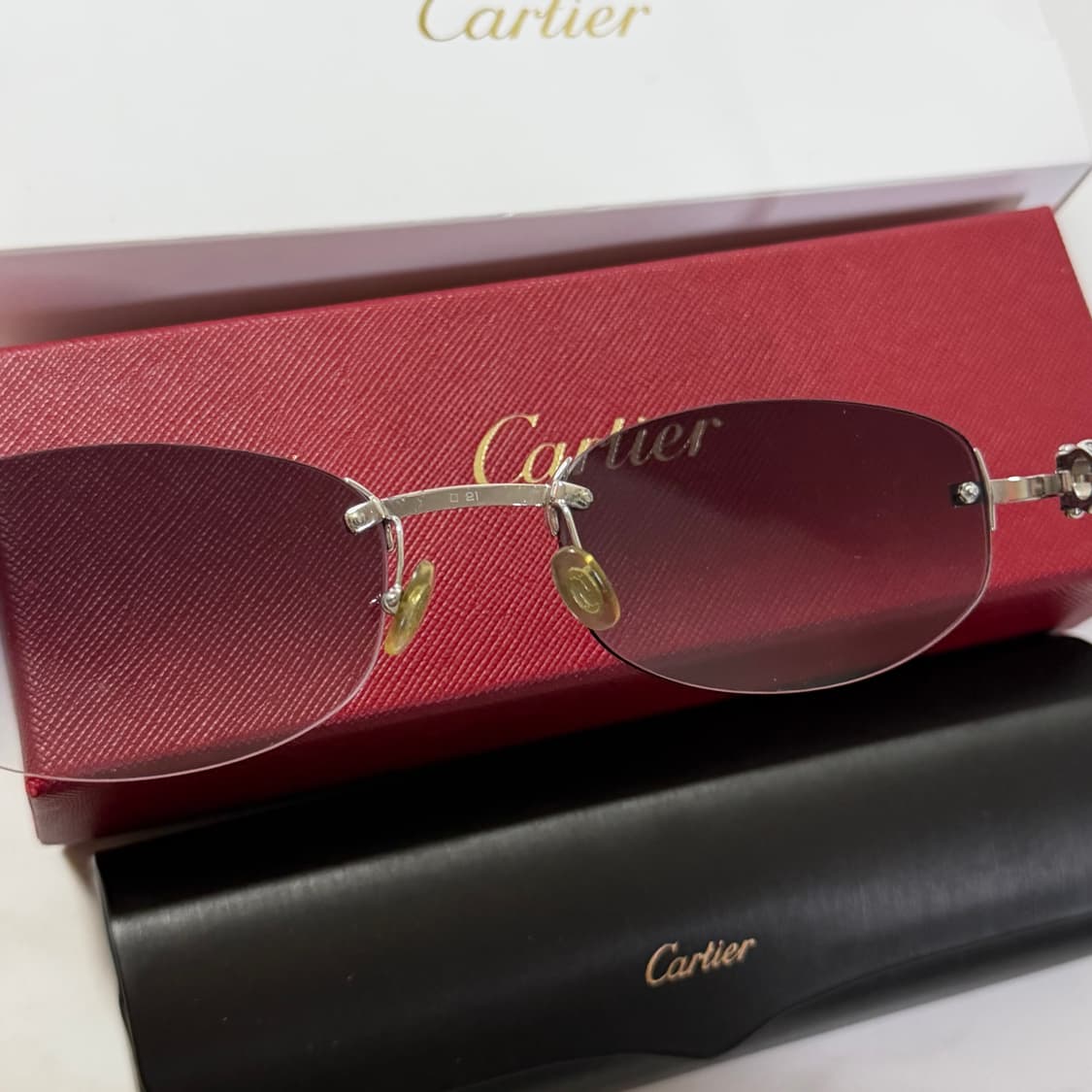 (OS) Cartier 까르띠에 무테 말발굽 무테  은장 선글라스 안경 상품이미지6