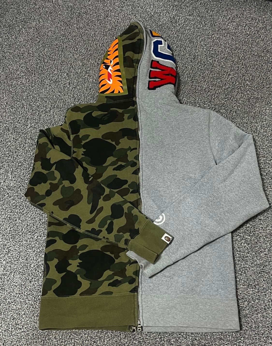 베이프 아수라 샤크 후드집업 그레이/카모 상품이미지8