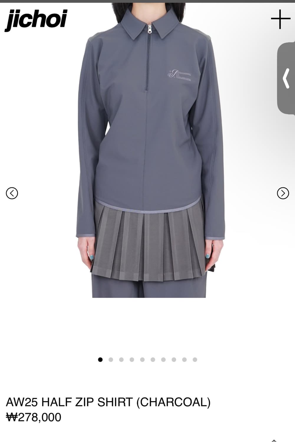 지초이 AW25 HALF ZIP SHIRT (CHARCOAL) 상품이미지1