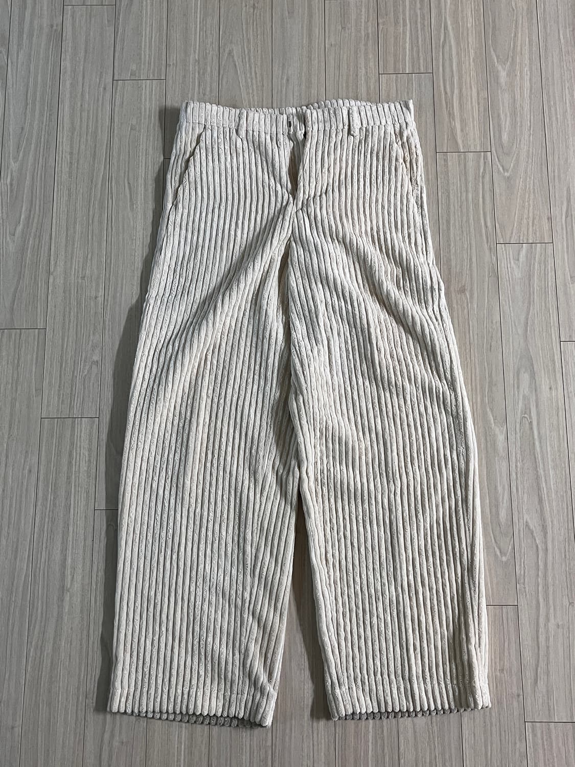 시그니처 볼드 코듀로이 와이드 팬츠 아이보리 L 상품이미지2