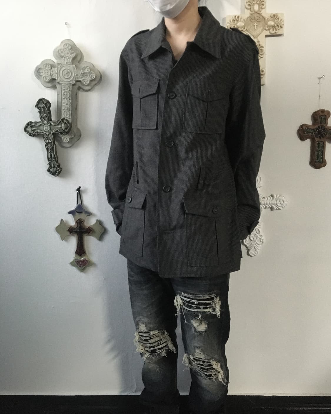 Belted stripe pattern jacket 상품이미지6