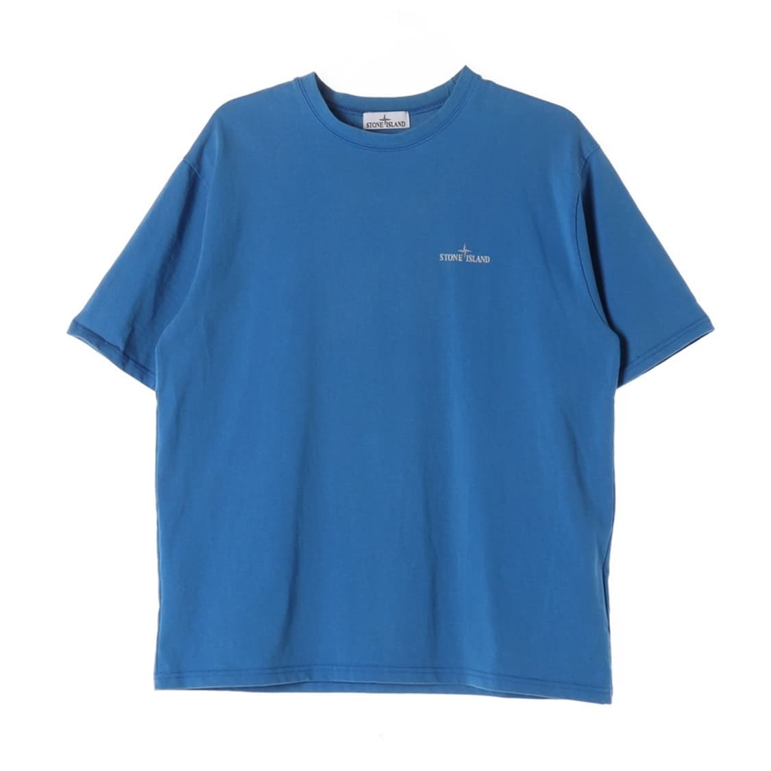 스톤아일랜드 로고 와펜 패치 반팔 티셔츠 블루 105 상품이미지1