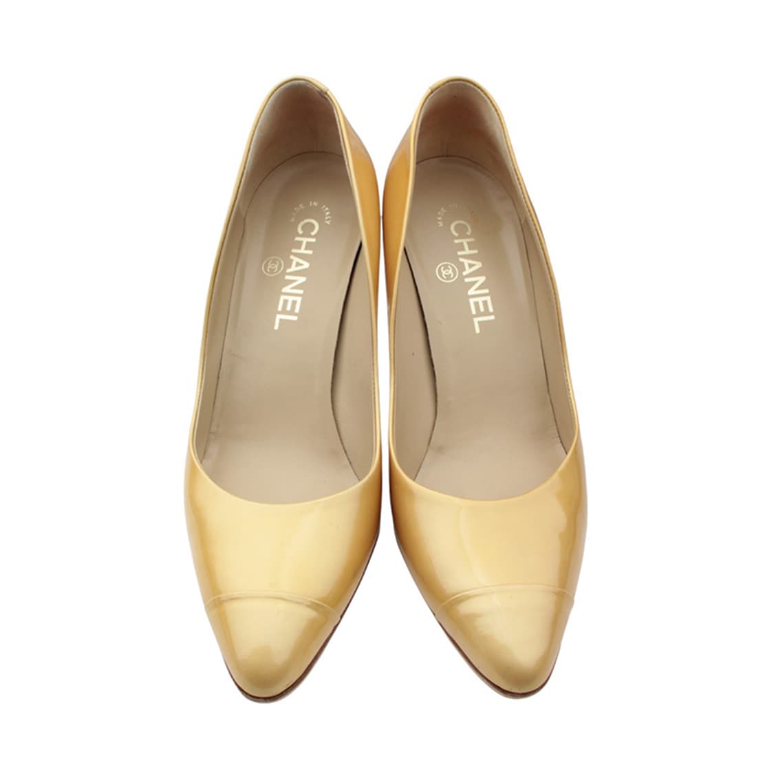 샤넬 금장 CC 골드 페이던트 펌프스 38 C 상품이미지2