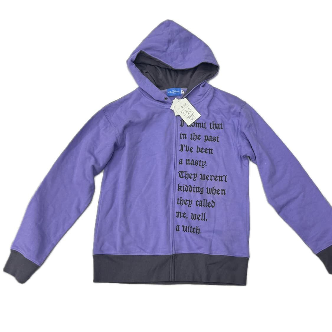 재팬 디즈니 정품 우슬라 레터링 프린팅 퍼플 후드집업 괴짜룩(새제품) 상품이미지2