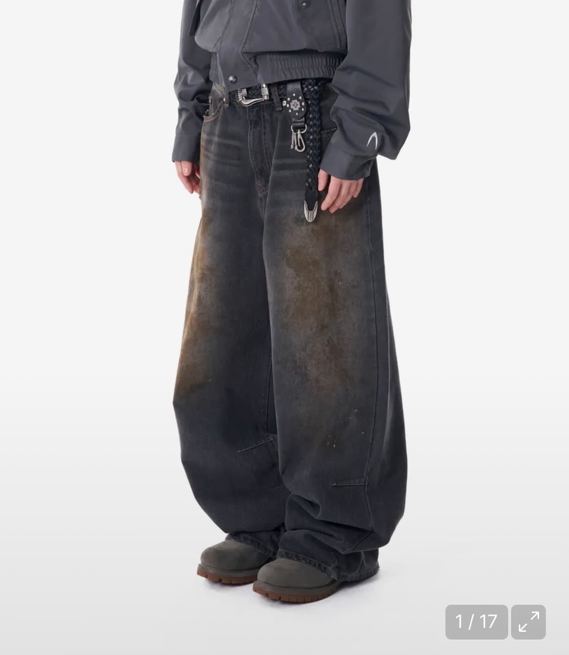 아캄 Dirty Washed Denim Pants (Black) 상품이미지1