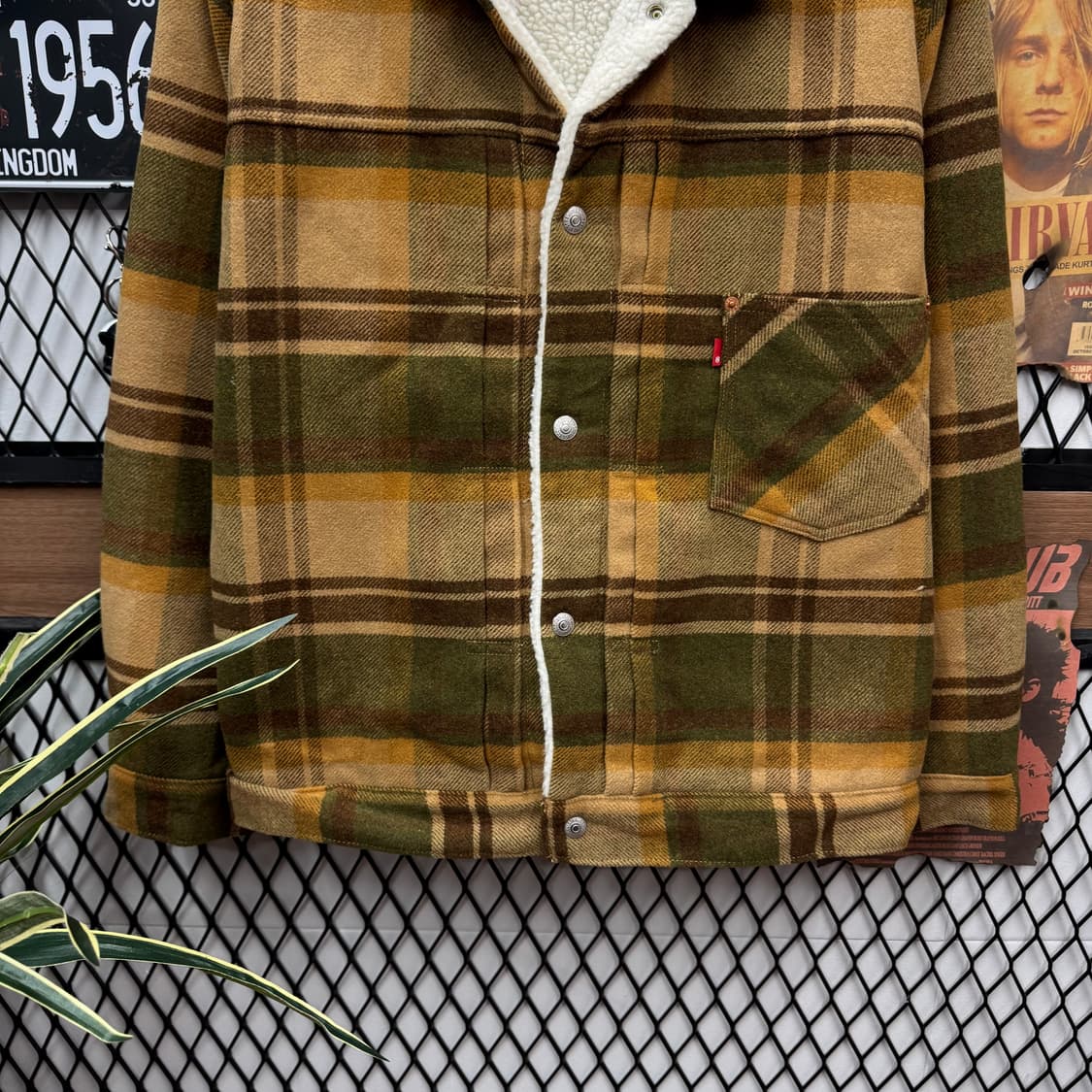 리바이스 타입 3 프리미엄 체크 쉐르파 트러커 자켓 베이지 XL 상품이미지4