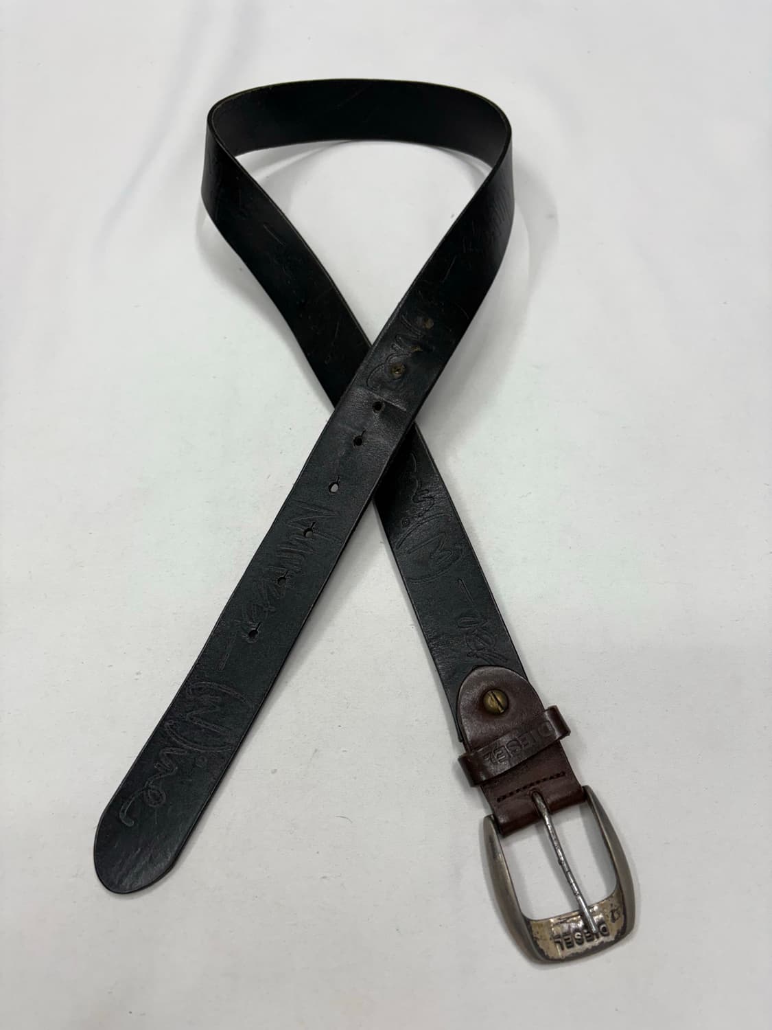 DIESEL 디젤 리얼레더 버클 벨트 상품이미지4