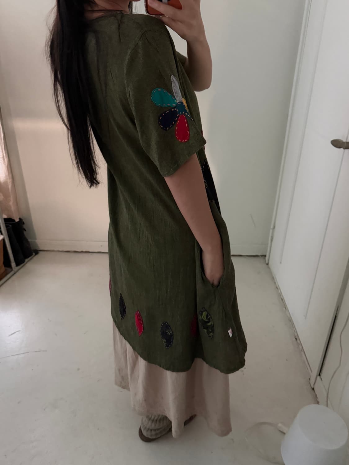 일본빈티지 모리 자수패치 블라우스 원피스 상품이미지5